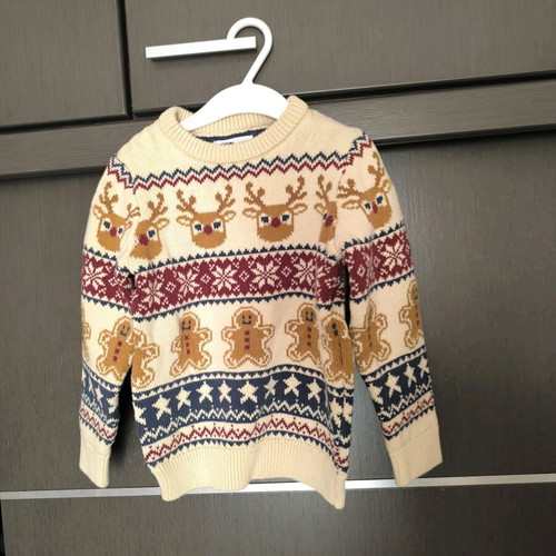 Sinsay Christmas sweater like new, No5, beige and red