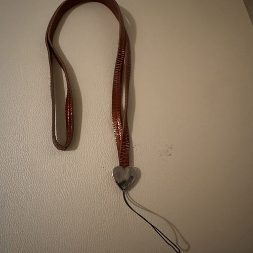Moschino leather neck lanyard like new, brown