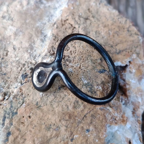 Silver ring oxidized with diamond peel paste size 54 like new