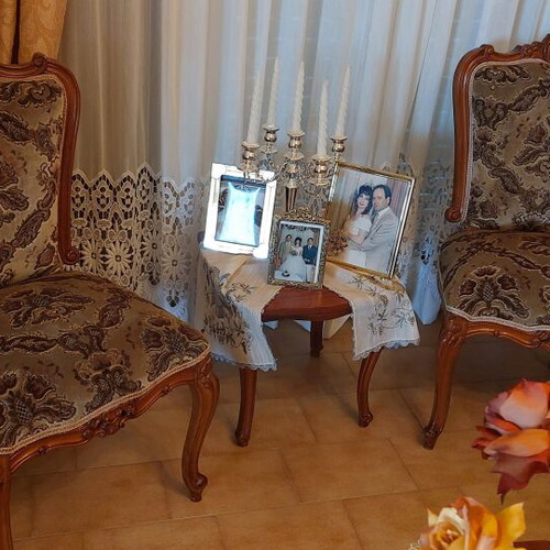 Ludovico living room set like new, sofa, 2 armchairs, 2 chairs, coffee table, 2 side tables, olive fabric