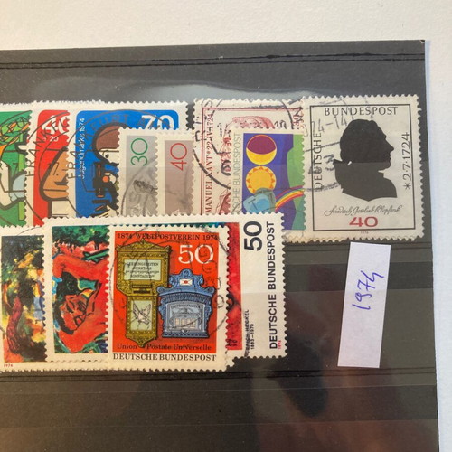 German stamps used, complete series 1974