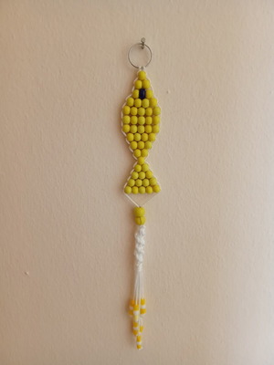 Handmade fish wall decoration with wooden beads new