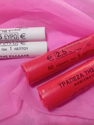 Ευρώ 5cent και 1cent πρώτη κυκλοφορία καινούργια, από Τράπεζα της Ελλάδος