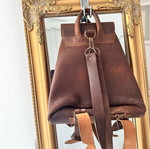 Leather backpack like new, brown
