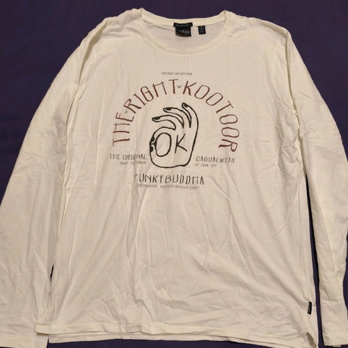 Funky Buddha long-sleeve shirt used, white, XXL
