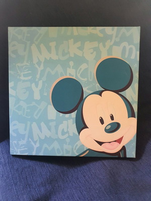 Mickey Mouse Art Print like new, 28x28 cm, wooden frame