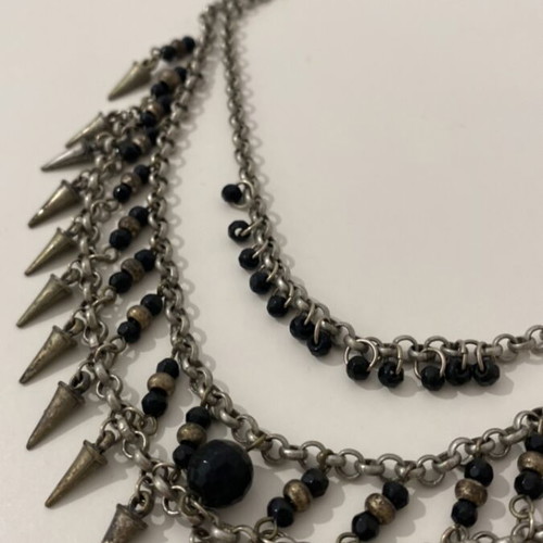 Handmade rock double necklace like new