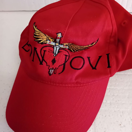 Bon Jovi Red Embroidered Baseball Cap like new