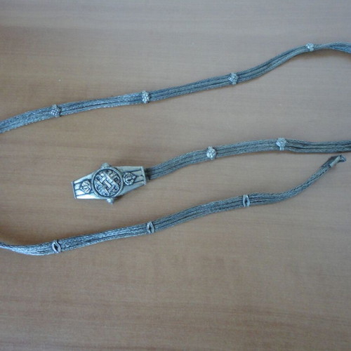 Antique women's metal belt used, length 95 cm