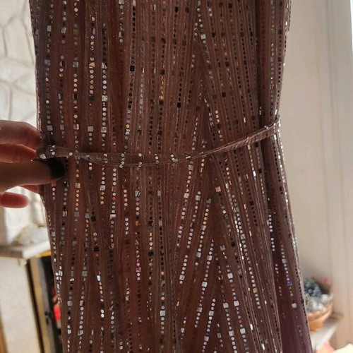 Sequin one-piece jumpsuit like new, beige and pink