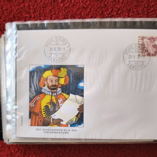 Swiss First Day Covers FDC Collection in Excellent Album, 100 pcs
