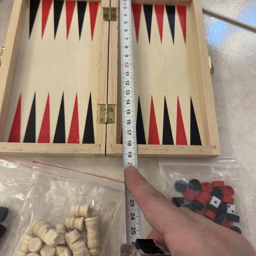 Wooden 3-in-1 Game Set new, chess backgammon checkers