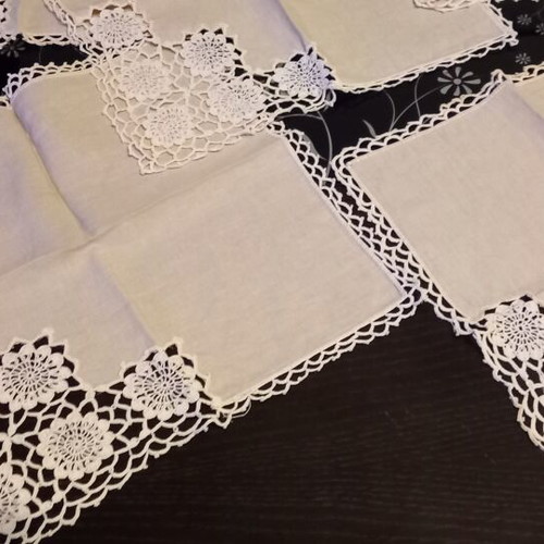 Beige handmade table napkins set of 7 like new