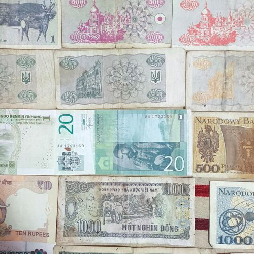 Used banknotes from various countries