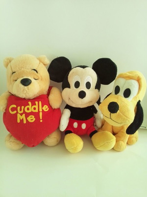 Disney stuffed toys used, pack of 3 pieces