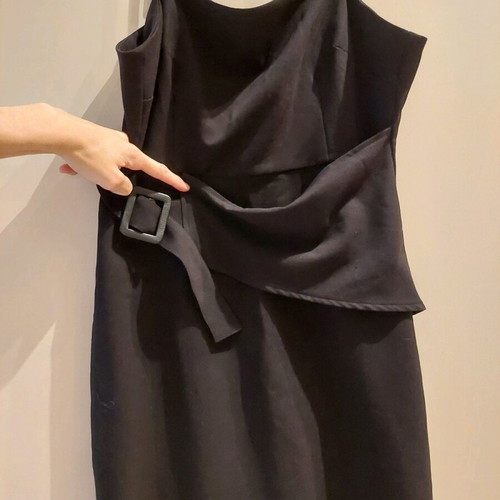 Bsb dress new black spaghetti strap with waist belt