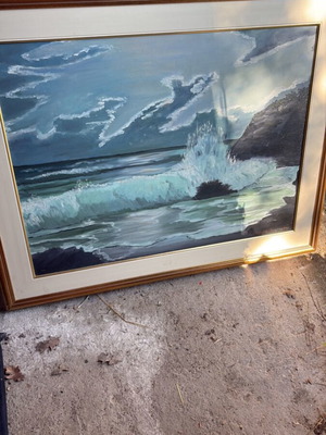 Original painting with sea theme, like new, 97x77 cm