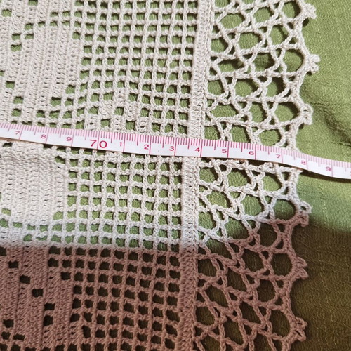 Crochet square like new, table mat cover 78x45 cm