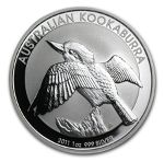 2011 AUSTRALIA SILVER .999 , ONE OUNCE KOOKABURRA $1 WITH CAPSULE IN MINT CONDITION.