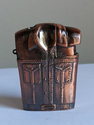 Vintage metal windproof lighter with shirt design, like new