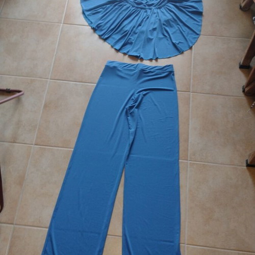 Women's set co-ord blue like new with crop top and palazzo pants