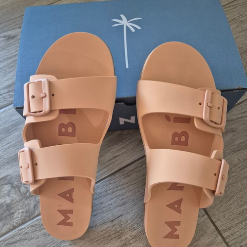 Manebi slide sandals new, orange, size 40