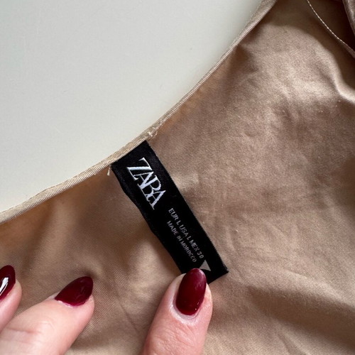 Zara dress with belt used, size L, beige