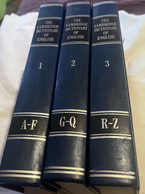 The Cambridge Dictionary of English like new, three leather-bound volumes