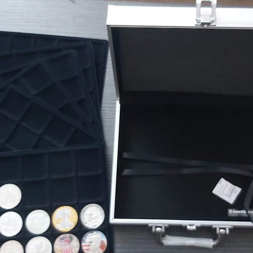 Metal coin case 6 levels new with 120 coin slots Leuchtturm