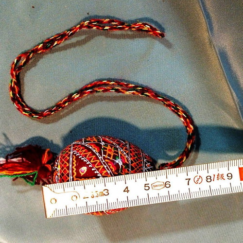 Handmade Wooden Decorative Egg Pysanka like new with Hanging Cord