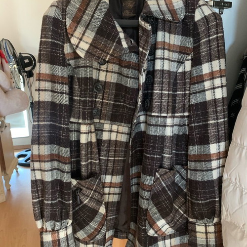 Zara plaid coat used size L