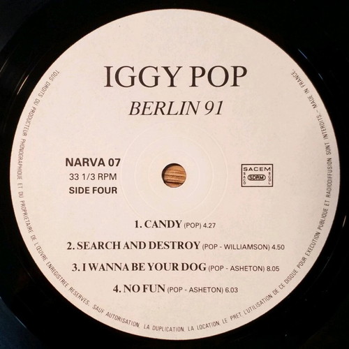 Iggy Pop Berlin 91 vinyl used, 2LP, rock