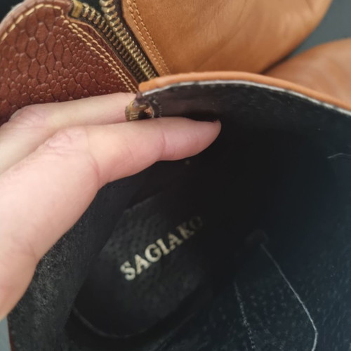 Sagiakos leather high-heeled ankle boots like new, brown two-tone, size 41