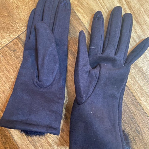 Women's velvet gloves new blue