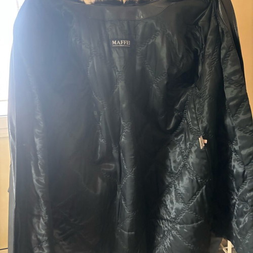 Leather coat black XXL like new
