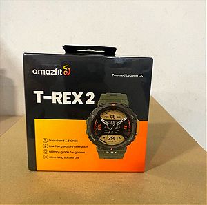 Amazfit T-Rex 2 Aluminium 47mm Αδιάβροχο Smartwatch με Παλμογράφο (Wild Green) σφραγισμένο