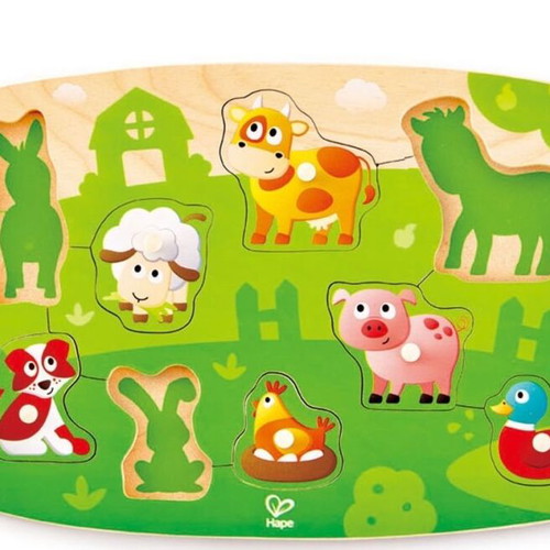 Wooden farm animal kids puzzle like new