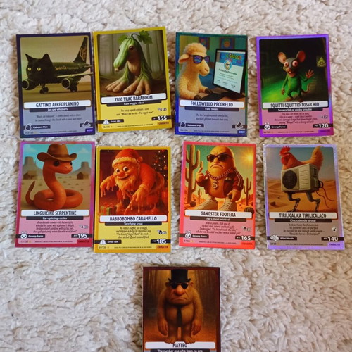 Skifidol Italian Brainrot card pack of 9 like new including 2 Legendary