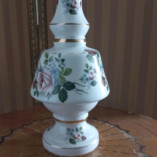 Porcelain lamp used, height 40cm