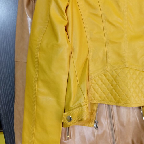 Forget Me Not Fashion women's yellow faux leather jacket new, size M
