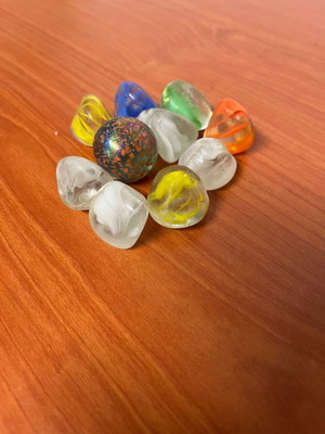 Γυάλινες πέτρες κοπής μεταχειρισμένες, σετ 10 τεμαχίων