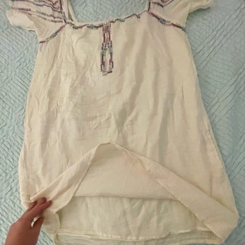 Zara mini dress like new, beige with embroidered details