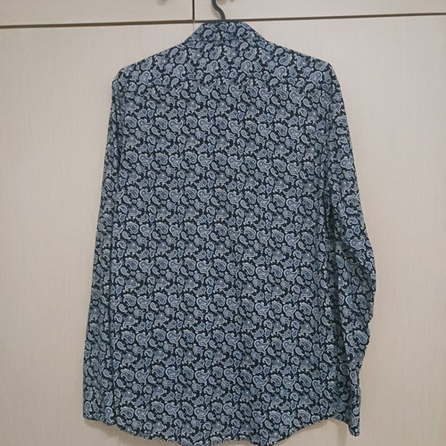 H&M men's regular fit shirt, blue multicolor, size M
