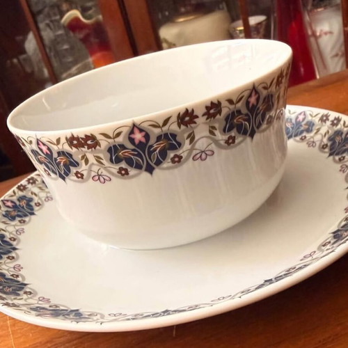 Ionia porcelain bowl with integrated sauce cup, like new