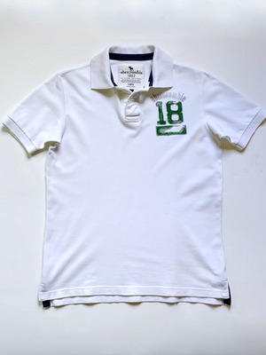 Abercrombie & Fitch Παιδική Μπλούζα Polo λευκή σαν καινούργια, μέγεθος L