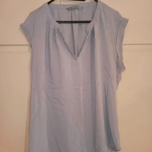 Elastic short-sleeve top powder purple, like new, XXL-XXXL