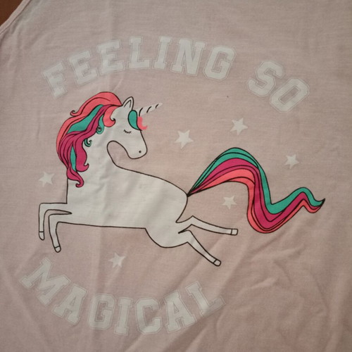 Boho summer top with unicorn and fringes for 6 years old, like new
