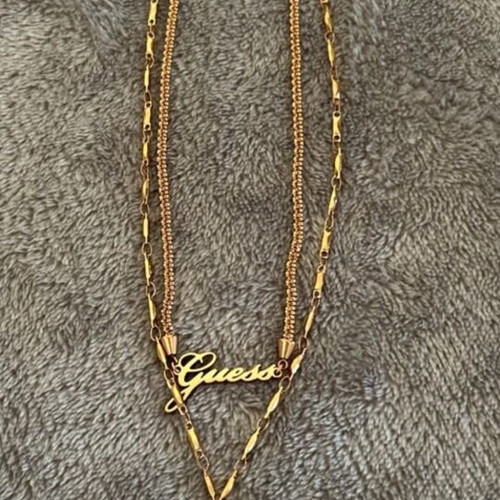 Guess double necklace, gold color