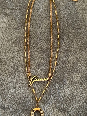 Guess double necklace, gold color