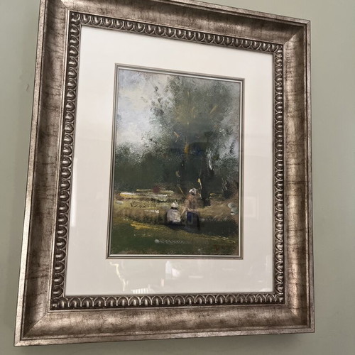 Doris paintings like new, set of 2 with silver frames